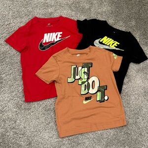 Bundle- Nike Kids Graphic T-Shirts - Red, Black, and Brown